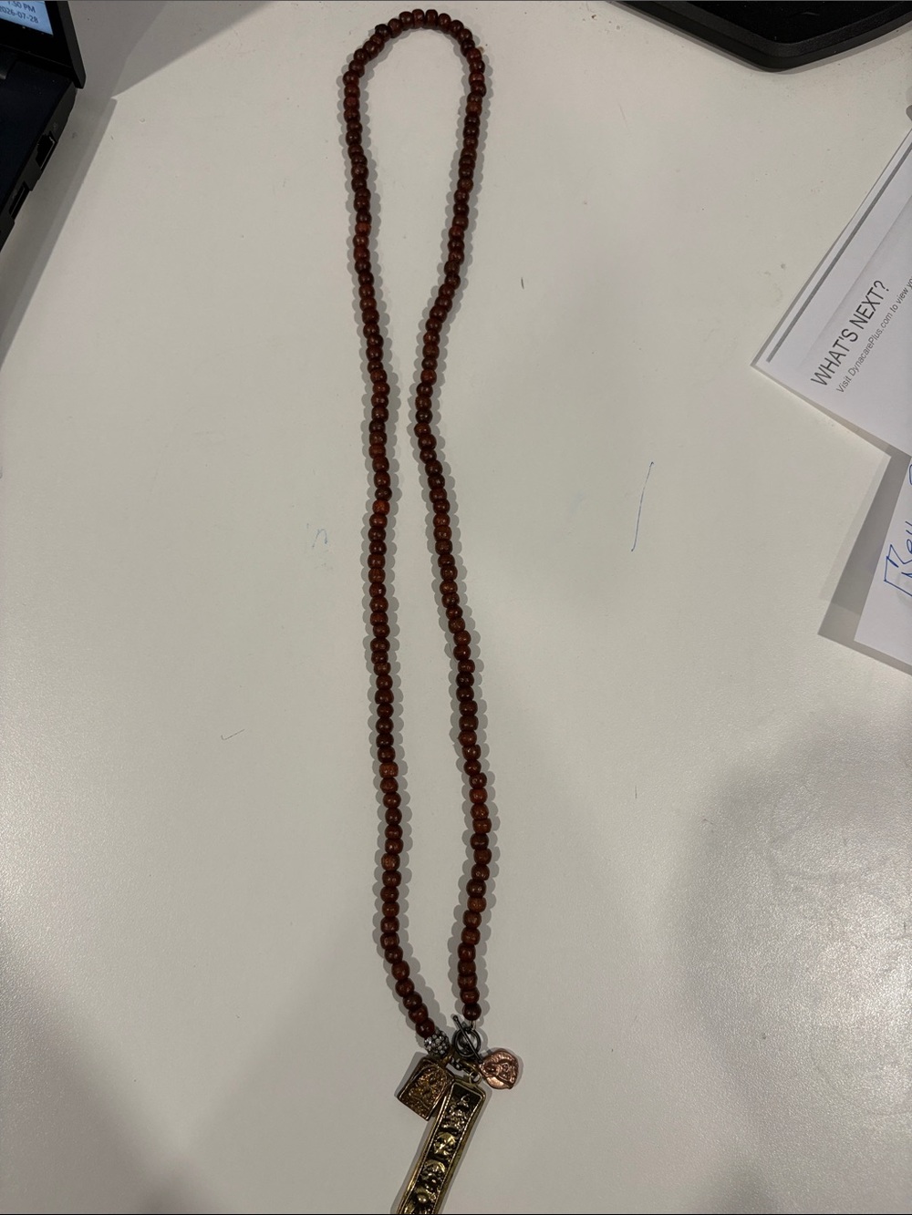 Stella and Dot - Beaded Brown Pendant Necklace -